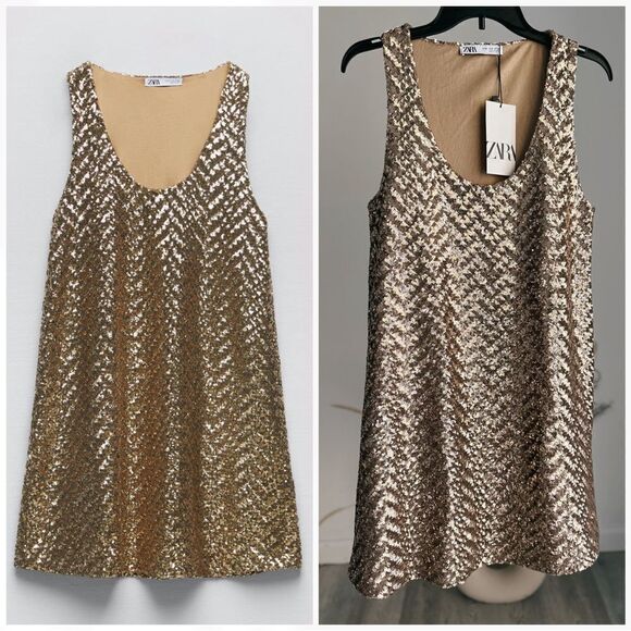 Zara Dresses & Skirts - Zara KNIT MINI DRESS WITH SEQUINS MERMAIDCORE MERMAID CORE TAILOR SWIFT